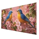 5D Oiseau Diamond Painting Kit pour Adulte Fleur Peinture Diamant Adulte, Cristal Point de Croix Broderie Diamant Painting 70x140 CM Loisirs Créatifs Adultes Kits pour Decoration Murale Cadeau JXL4797