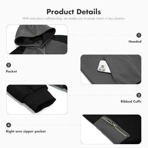 AOTORR Hoodies for Men Pullover Fleece Sweatshirts Contrast Color Casual Sweater with Kangaroo Pockets4