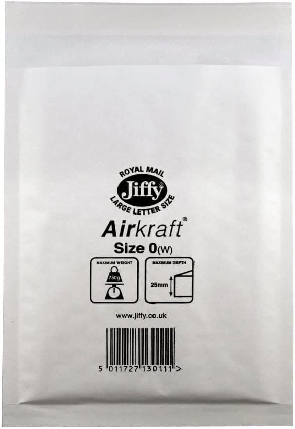 Genuine Jiffy AirKraft White JL0 Padded Envelope Box 100 Come in Premier Life Packaging