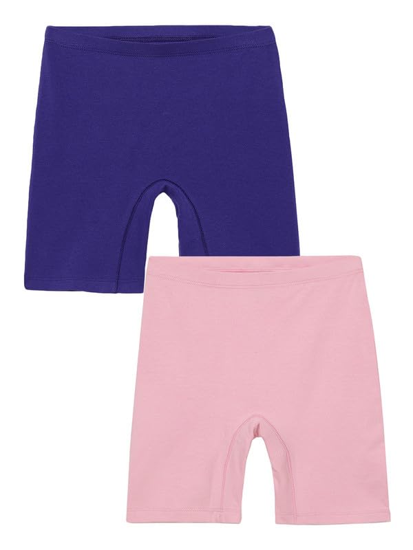 Image of mackly Girls Inner Shorts (Pack of 2) | 2-in-1 Seamless Panty Shorts with Gusset | Soft Breathable Base Layer for Dresses, Skirts