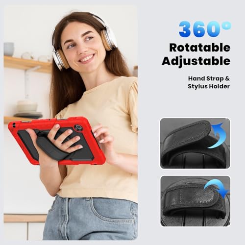 Coque Lenovo Tab K10C TB-311FU robuste protection intégrale avec protège-écran rouge - 6