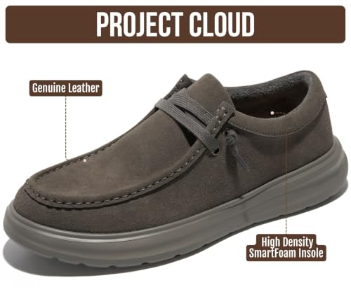 Image of Project Cloud Genuine Leather Loafers for Men - Non-Slip Mens Shoes (Dante) | High Density SmartFoam Insole Mens Loafers - Lightweight Sneakers for Men Footwear and Water Resistant Mens Sneakers