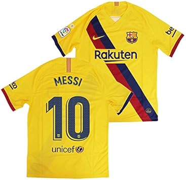 Amazon Nike ナイキ Fcバルセロナ 19 アウェイ 半袖 ユニフォーム No 10 メッシ チャンピオンパッチ付き Aj5531 728 10m Cp インポートm Nike ナイキ スポーツ アウトドア