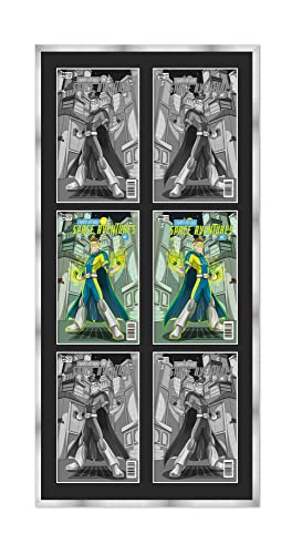 Silver Matted Comic Frame for Comics 1986-Present (Bronze Age) - Solid Wood, UV Acrylic, Acid-Free Matting - Made in USA