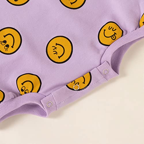 Dream Bus Newborn Baby Girl Clothes Sweatshirt Romper Onesie Long Sleeve Bodysuit Baby Girl Jumpsuit+Headband Winter Outfits(Purple,9-12Mo) #TOP4