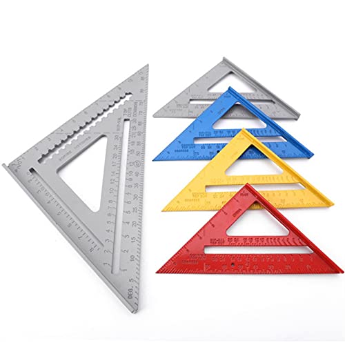 woodworking tools,Measuring Tool for Carpenter, 7/12 inch Metric Angle Ruler Aluminum Alloy Speed Square Measuring Ruler Carpenter Tools for Quick Read Square Layout Gauge ruler (Color : Aluminum Allo