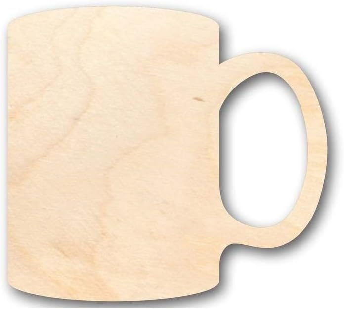 Unfinished Wood Coffee Mug Shape Kitchen Craft up to 46" DIY 18" / 1/2"