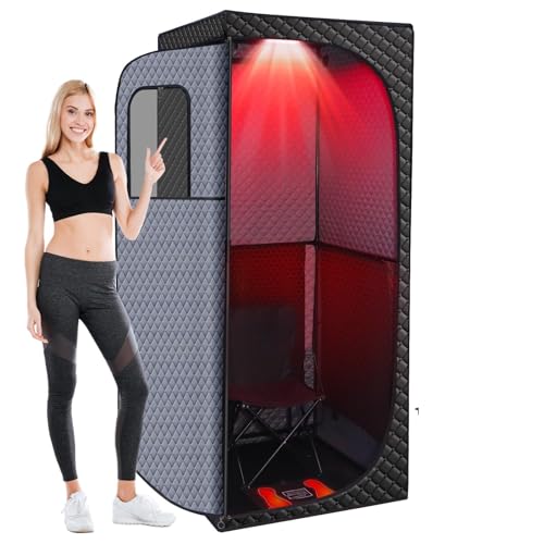 Veloqore Dry Infrared Sauna, Red Light Therapy Saunabox for Relaxation, Detox and Muscle Relief, 9 Levels Up to 140°F Personal Indoor Saunas Tent, Portable Sauna for Home, Bedroom, Living Room