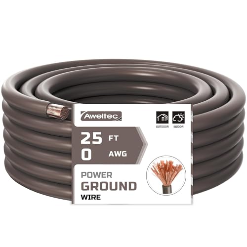AWELTEC 0 Gauge 25FT Power Ground Cable