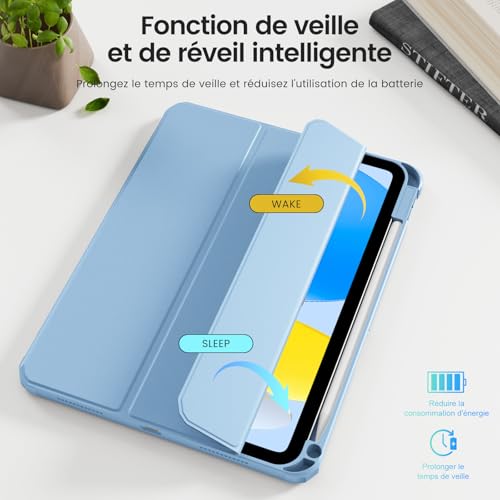 Coque iPad 11e Gén Anti-Rayures Transparente Résistante avec Support Stable - 5