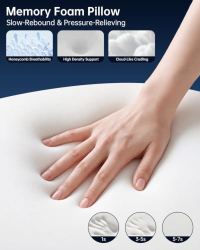 Cervical Neck Pillow, Memory Foam Pillows for Side/Back/Stomach Sleepers - image 5