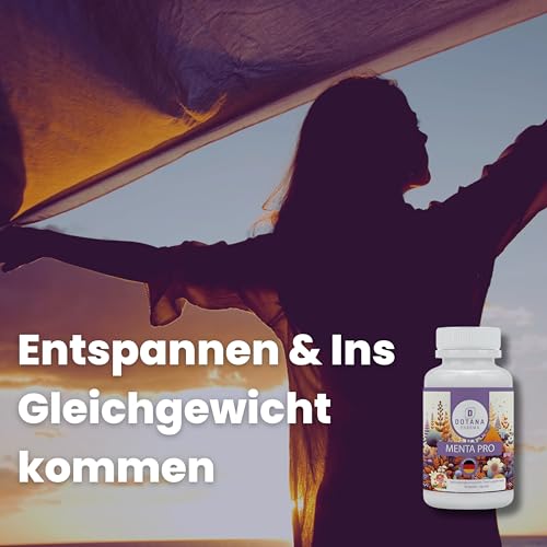 Dotana Menta Pro Schlaf-Supplement – 60 Kapseln mit Baldrianwurzel, Lavendel, Passionsblume, Taurin, L-Tryptophan & Vitamin B – Natürlich für Guten Schlaf & Entspannung – 100% Vegan