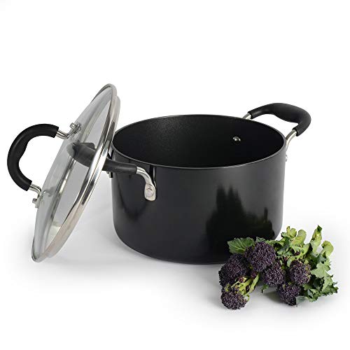 ProCook Gourmet Non-Stick Fleischtopf - mit Deckel aus Glas - 20 cm - 3,6 l - Induktion - Kochtopf - mit Antihaftbeschichtung -Stay-Cool Silikongriff - Induktionskochtopf Cover