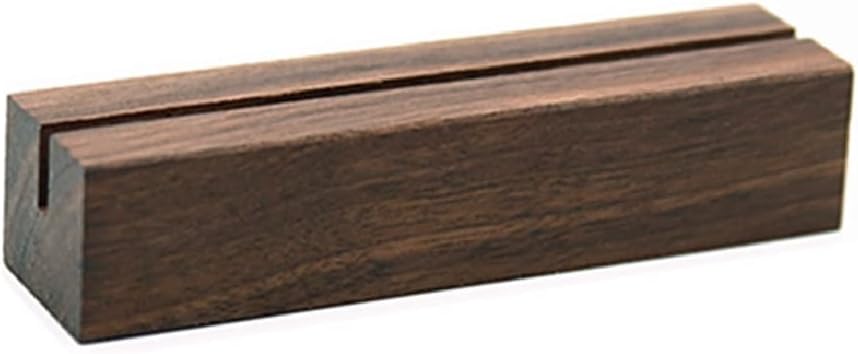 UNIQOOO Rustic Acrylic Sign Holders, Walnut Wood Table Numbers