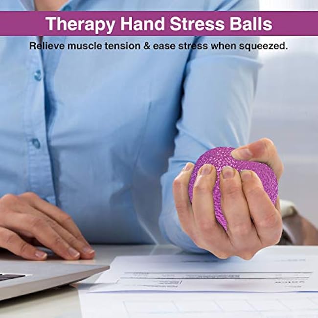 Laser Sports Stress Relief Balls - Toys for Anxiety and Stress Relief - Hand Massage - Build your Grip Strength - Squeeze Ball for Physical Therapy - Set of 3