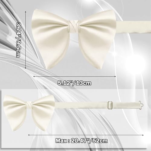 Image of Mens Bow Tie Pre Tied Oversized Bow Ties for Men Satin Bowties for Tuxedo Wedding Party Banquet