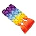 Benehair 24 inch Jumbo Braid Rainbow Jumbo Box Braids Crochet Hair Extensions Ombre Purple Blue Yellow Orange for Women Kids DIY High Temperature Synthetic Fiber 1 Bundle