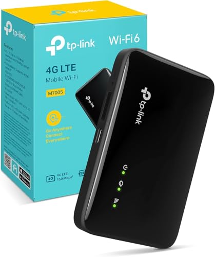 TP-Link M7005 4G MiFi Router WiFi Dongle Portable WiFi with SIM Slot Dual Band Mobile WiFi 6 Router Plug and Play MIFI Long Battery Life Portable Hotspot For Caravan APP Control Compact Design