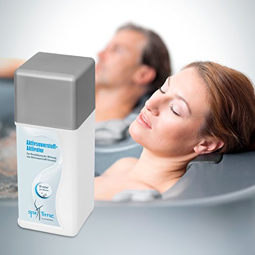 SpaTime by BAYROL Aktivsauerstoff-Aktivator 1,0 L -zur chlorfreien Wasserpflege mit Aktivsauerstoff- unterstützt und verstärkt die Wirkung von Aktivsauerstoff-Granulat - schaumfrei und pH-neutral