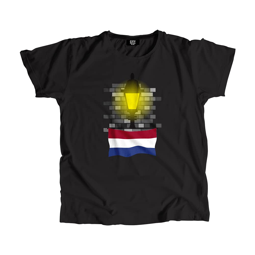 T-shirt briques réverbère Pays-Bas haut imprimé brique géométrique