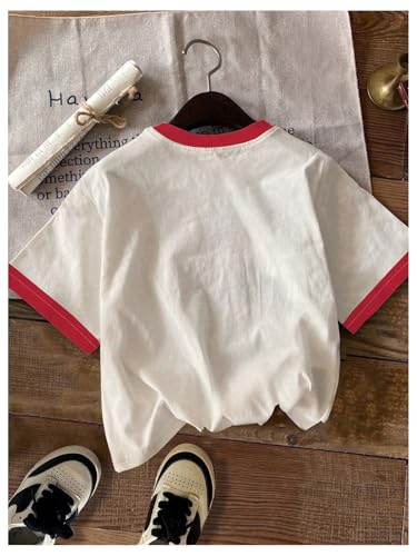 Girls Cherry Shirt Short Sleeve Colorblock Graphic Tees Cute Summer Shirts Y2k Aesthetic Clothes2