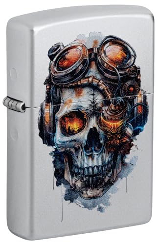 Encendedor Zippo Steampunk Skull Satin Chrome miniatura 1
