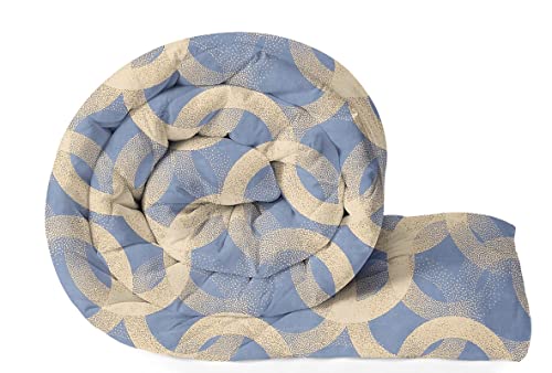 VAS COLLECTIONS 220 GSM Microfiber Reversible AC Comforter/Blanket For Winter/Quilt/Duvets For King Size Double Bed (230X250 Cm,Blue & Beige) For Rs. 999 @ 60% off