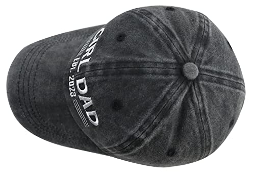 New Dad Gifts For Men, Funny Girl Dad Est.2023 Hat, Adjustable Cotton Embroidered Best Dad Ever Baseball Cap, Fathers Day Birthday Gifts For Him Husband Papa Daddy Friends Brother Black #TOP4