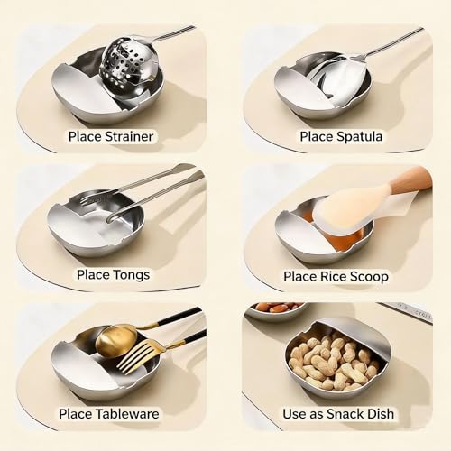 Repose-cuillères de cuisine anti-gouttes, lot de 6 pièces durables