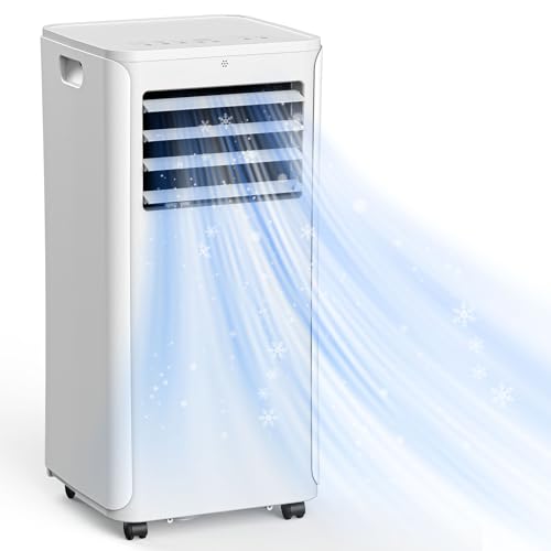 Coolblus Portable Air Conditioners up to 550 Sq.Ft,12000BTU Portable Ac with Remote Control,Air Conditioner for Rooms,Bedroom,living room,Sun room,Garage White