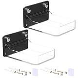 2 Pack Acrylic Dispenser Drip Tray Wall Mount Removal Soap Dispenser Bracket, Laundry Detergent Drip Catcher Prevent Dripping and Spraying, Soap Dispenser Water Tray, Detachable for Cleaning