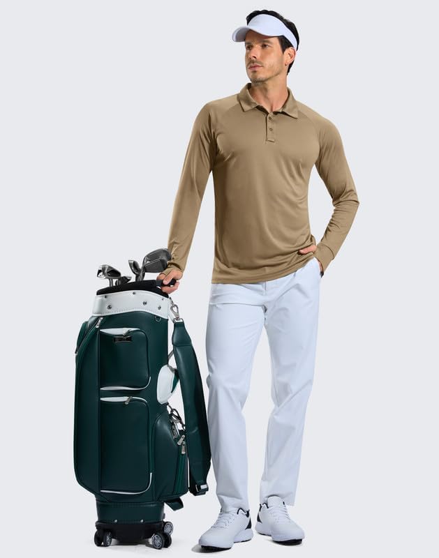 Pudolla Men's Long Sleeve Golf Polo Shirt UPF 50+ Lightweight Sun Protection Cool SPF Hiking Shirts for Men - Image 6