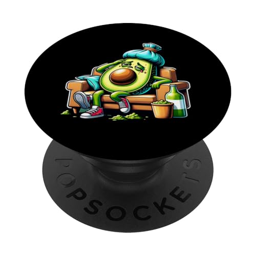 Aguacate Relajado en el Sofá con Resaca PopSockets PopGrip Adhesivo