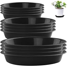 12PCS Plastic Plant Saucer, 6 8 10 Inch Large Flower Pot Drip Trays, Heavy Duty Plant Water Catcher Tray, Round Trays for Pots, Indoors Outdoors Saucer, Water Catcher Tray, P