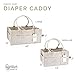 Parker Baby Diaper Caddy - Nursery Storage Bin and Car Organizer for Diapers and Baby Wipes - White, Large