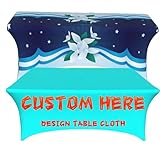 Custom Table Cloth Cover With Logo Personalized Stretch Tablecloth Add Your Customized Photo Picture Fashion Customize With Logo for Birthday Wedding Anniversary Tradeshow Events Decoratio (6FT)