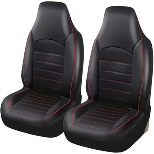 HHCVLUZI Fundas Asientos Coche para Skoda Kamiq/Karoq/Kodiaq/Scala,2Pcs Fundas Asientos Delanteros Coche Cuero Funda Asiento Coche Protector De Asiento Accesorio,Red