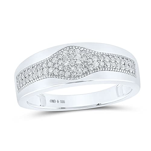 Solid 925 Sterling Silver His and Hers Trio Three Rings Set Real Natural Diamond Heart Matching Rings Wedding Band Set 7/8 Carat (.88 Cttw)3