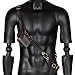 SIQITECHNO Medieval Leather Shoulder Sword Frog Strap Double Sword Holster Knights Pirate Scabbard Dagger Holder Waist Belt Brown