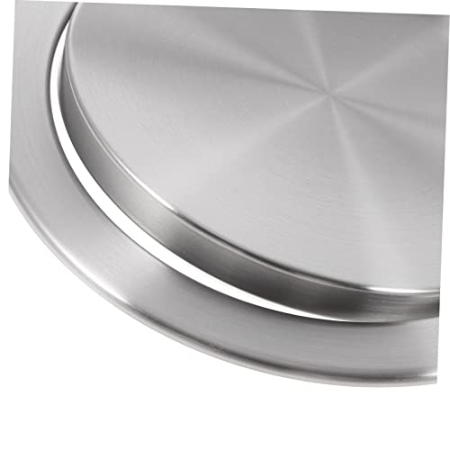 Image of Recessed Counter Top Cover 8.26 Inch Flush Trash can Lid Stainless Steel Built-in Flap Garbage can Cover for Kitchen Bathroom Office