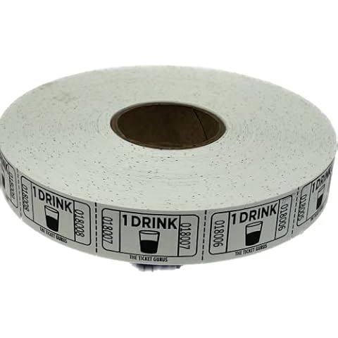 The Ticket Gurus-roll of 2000 White Drink Tickets Single Roll Consecutively Numbered Raffle Tickets Cover
