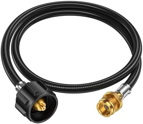 4 Feet Propane Hose Adapter 1lb to 20lb，Propane Adapter 20lb to 1lb Converter, Propane Tank Adapter Hose 20 lb to 1 lb for Weber Q Grill/Coleman Stove/Blackstone Griddle/Buddy Heater
