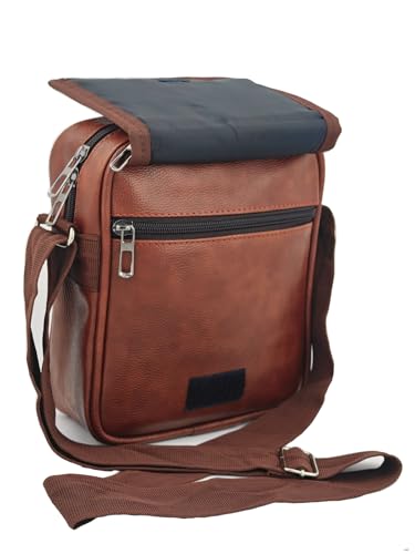 Image of Stylish PU-Leather Sling Cross Body Travel Office Messenger One Side Shoulder Bag for Men, Women & Boy