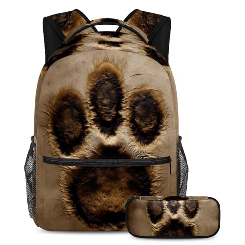 Cartables grande capacité fini le sac trop petit lot de 2 trousse motif pattes chien chat