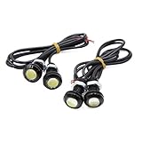 uxcell 4pcs 18mm Eagle Eye LED Fog Lamp Car Motor DRL Backup Bulbs White 12V 1.5W