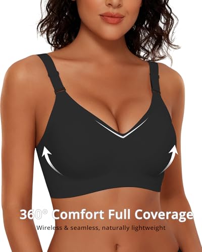 Image of Gailife Womens Jelly Comfortable Bras for Women No Underwire Supportive Bra | Wireless Bra Seamless Bralette Push Up,Soft Tshirt Bras,Mesh V /V Neck,U-back /X-back,Breathable Semi-fixed Pads,Bra Extender