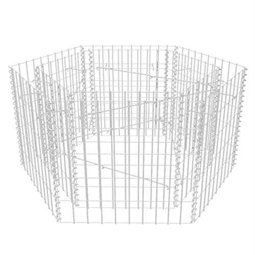 Qnotici Letto rialzato in gabbione Esagonale, gabbioni in Pietra, Recinzione Metallica, griglia, Cestino in Pietra, Muro vegetale, Decorazione del Giardino, 100 × 90 × 50 cm