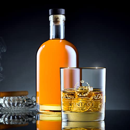 Lovinpro 2004 Whiskey Glasses,20th Birthday Gifts for Women,Men,Bridesmaid,Mothers Fathers Day Gift,Bourbon Glass For 20 Years Old,Wedding Anniversary Holidays Decoration,Retirement