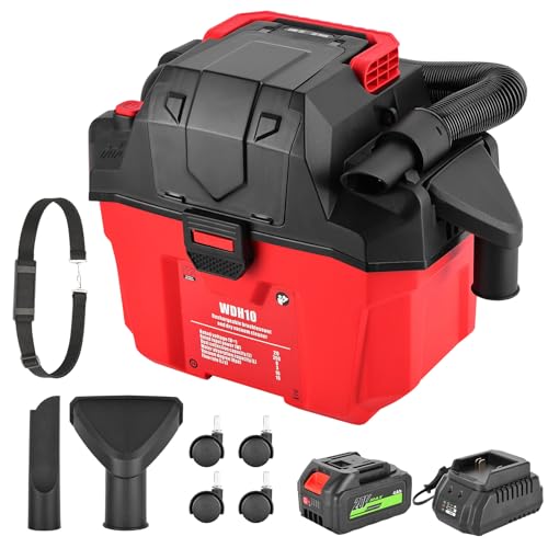 Aspirapolvere Auto Potente 16KPa, 3 in 1 Aspirapolvere a Batteria con 4Ah Batteria,Motore Brushless, 27000RPM, Aspiratore Secco e Umido con Funzione Soffiatore, 8L ,per Auto, Garage, Officina e Casa