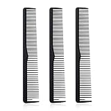 3Pcs Barber Hair Comb for Men: 7Inch Barber Comb Carbon Fiber Salon Hairdressing Comb Fine Tooth Com